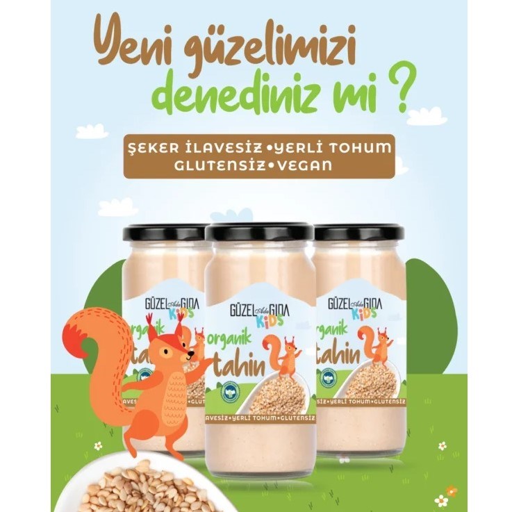 Güzel Gıda Organik Tahin Yerli Susam Glutensiz 220 gr 