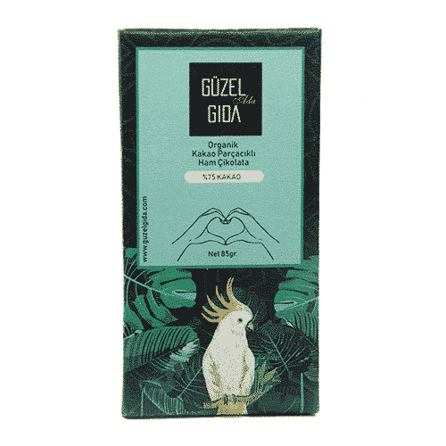 Güzel Gıda Organik Parçacıklı Çikolata Bar %75 Kakao 85 gr 