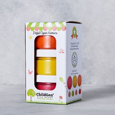 ChildGen Play Dough Oyun Hamuru 125gr x 3 (Pembe-Turuncu-Sarı) Orjinal