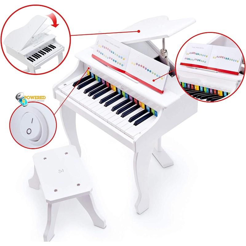 Hape Deluxe Grand Elektronik Piyano-Beyaz 