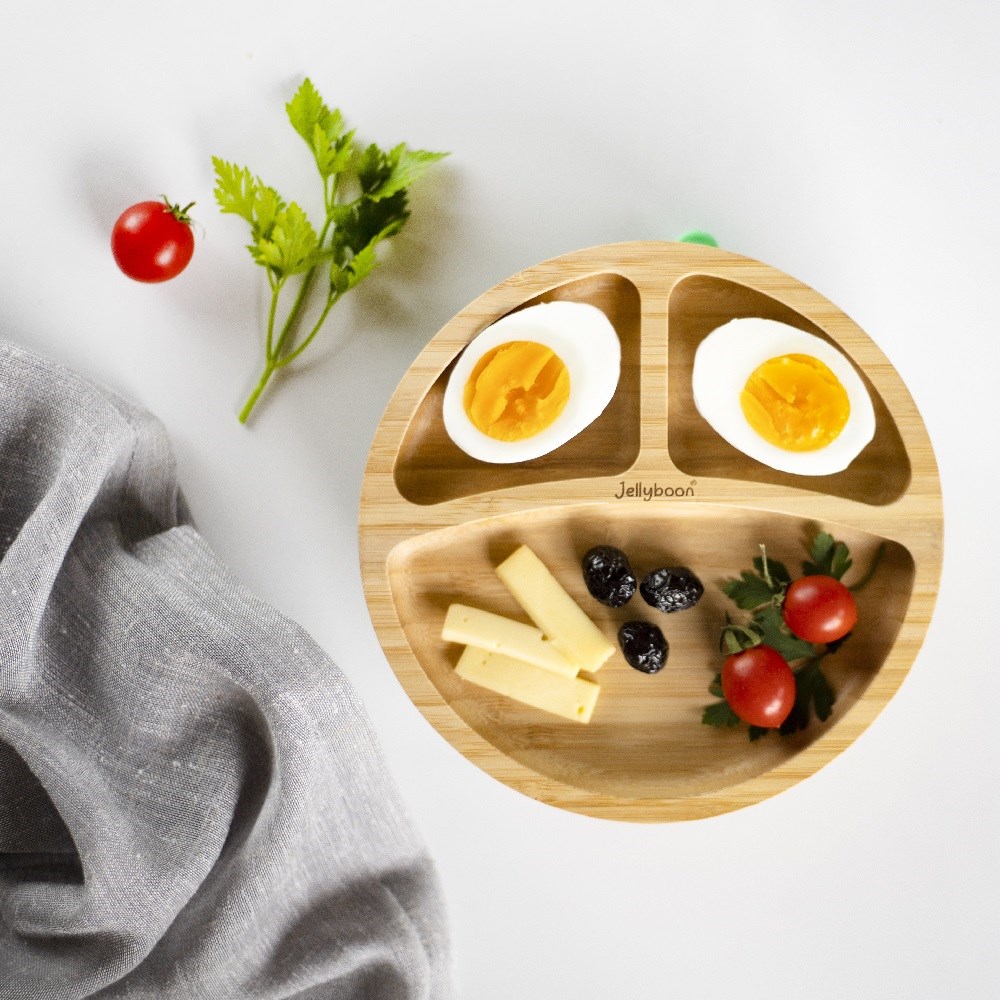 Jellyboon Bambu Yuvarlak Vakumlu Tabak - Kırmızı 