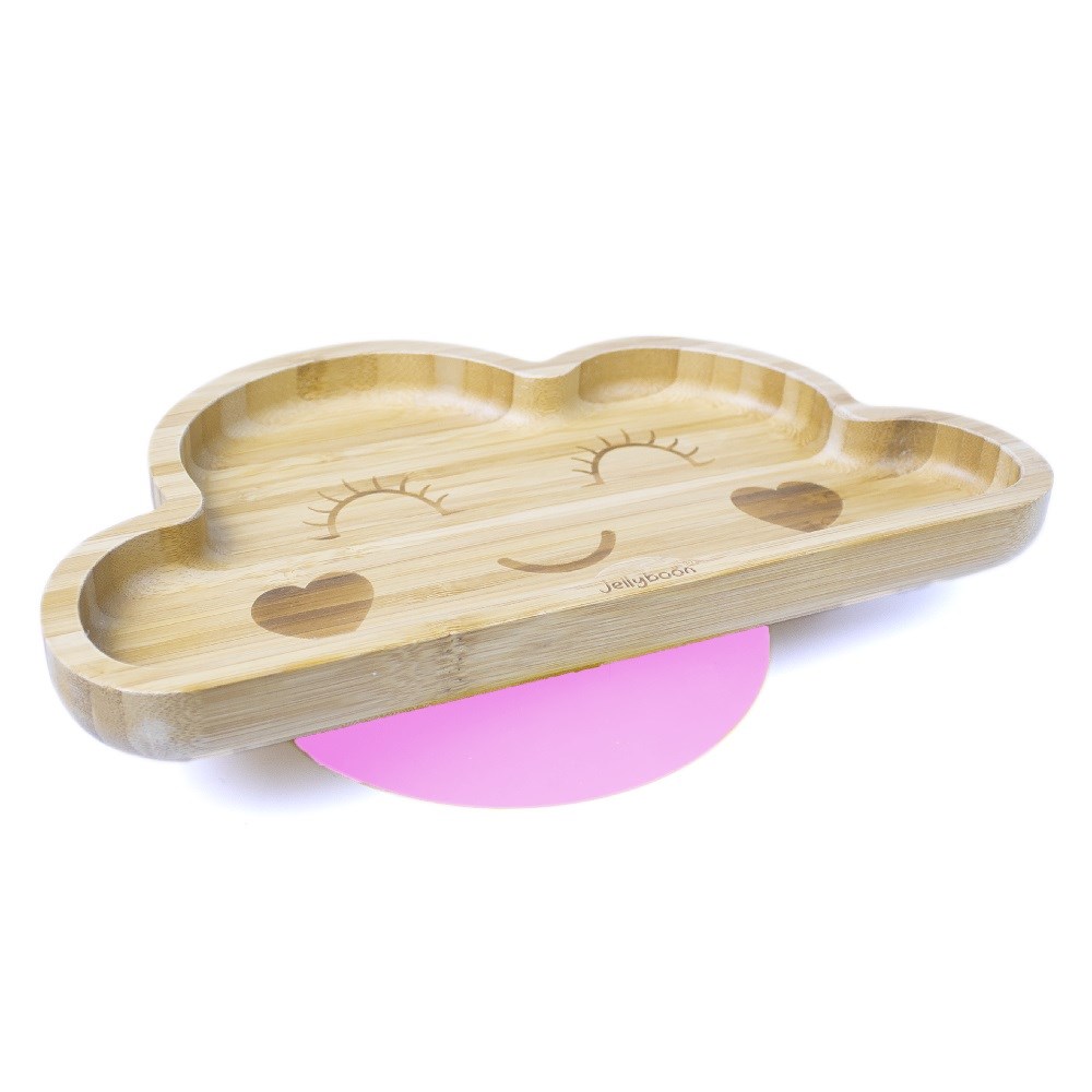 Jellyboon Bambu Bulut Vakumlu Tabak - Pembe 
