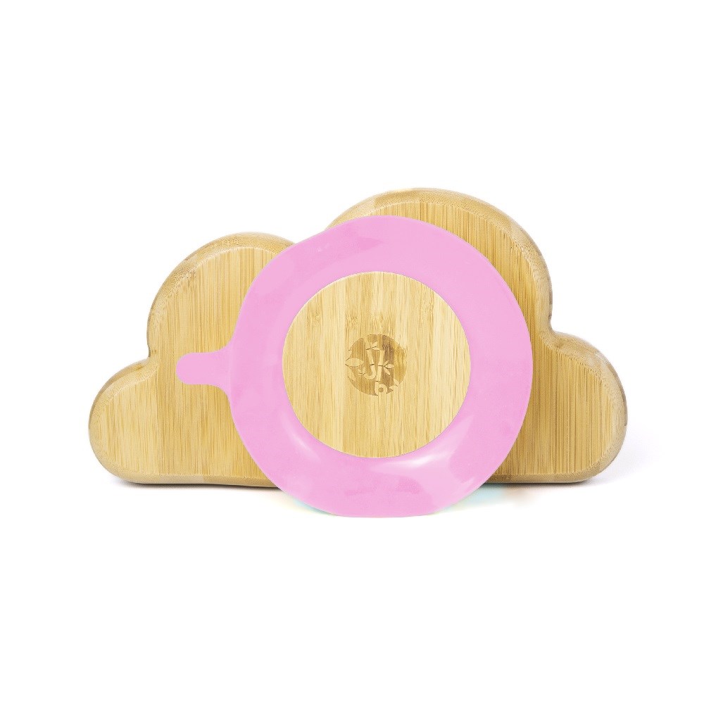 Jellyboon Bambu Bulut Vakumlu Tabak - Pembe 