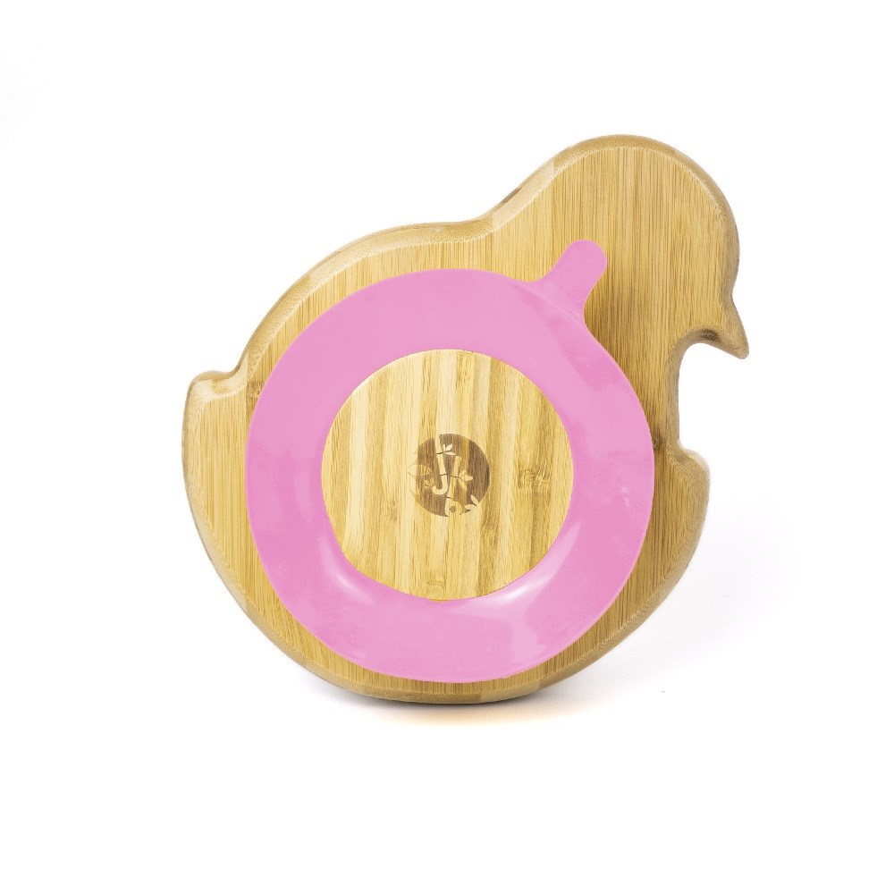 Jellyboon Bambu Civciv Vakumlu Tabak - Pembe 