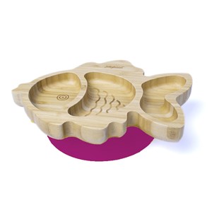 Jellyboon Bambu Balık Vakumlu Tabak - Kırmızı