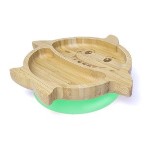 Jellyboon Bambu Köpek Balığı Vakumlu Tabak - Yeşil