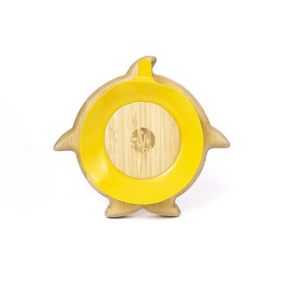 Jellyboon Bambu Köpek Balığı Vakumlu Tabak - Sarı 