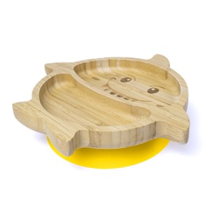 Jellyboon Bambu Köpek Balığı Vakumlu Tabak - Sarı