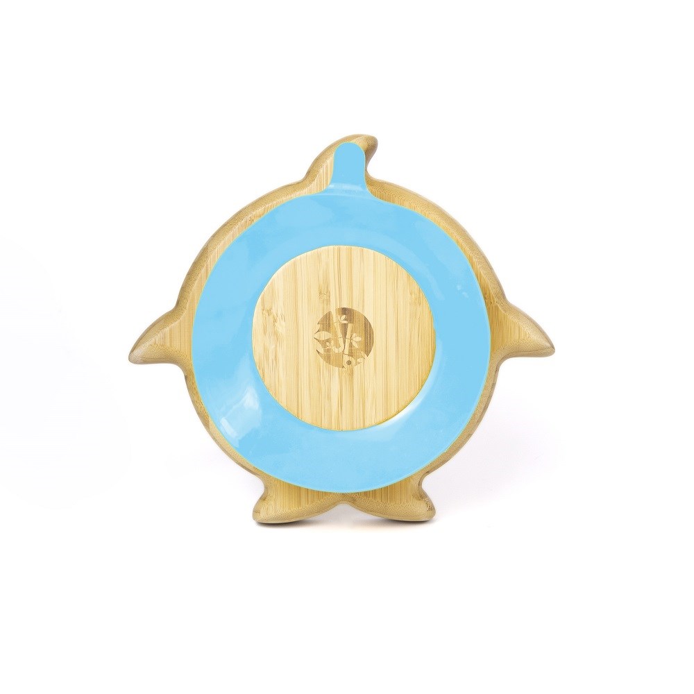Jellyboon Bambu Köpek Balığı Vakumlu Tabak - Mavi 