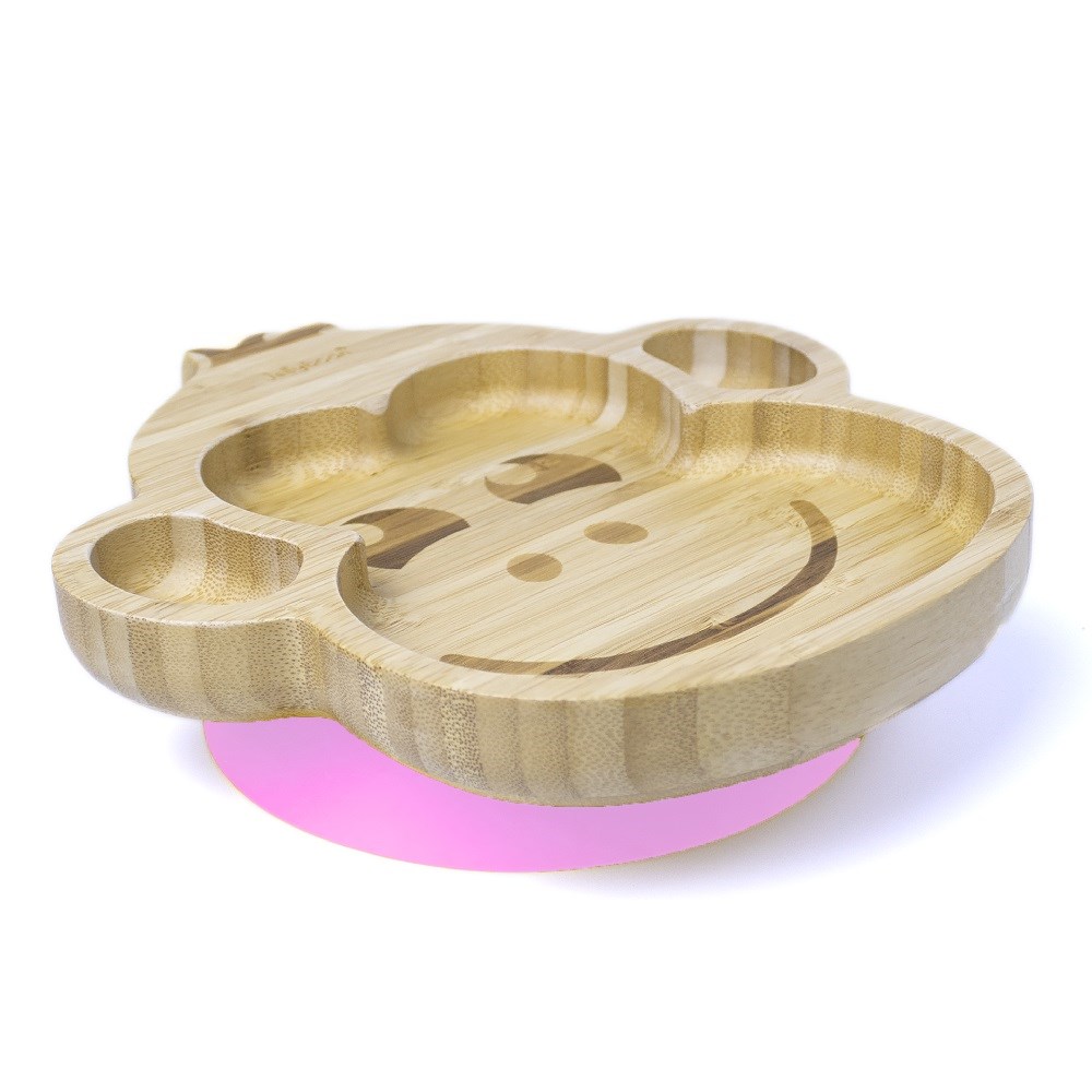 Jellyboon Bambu Maymun Vakumlu Tabak - Pembe 
