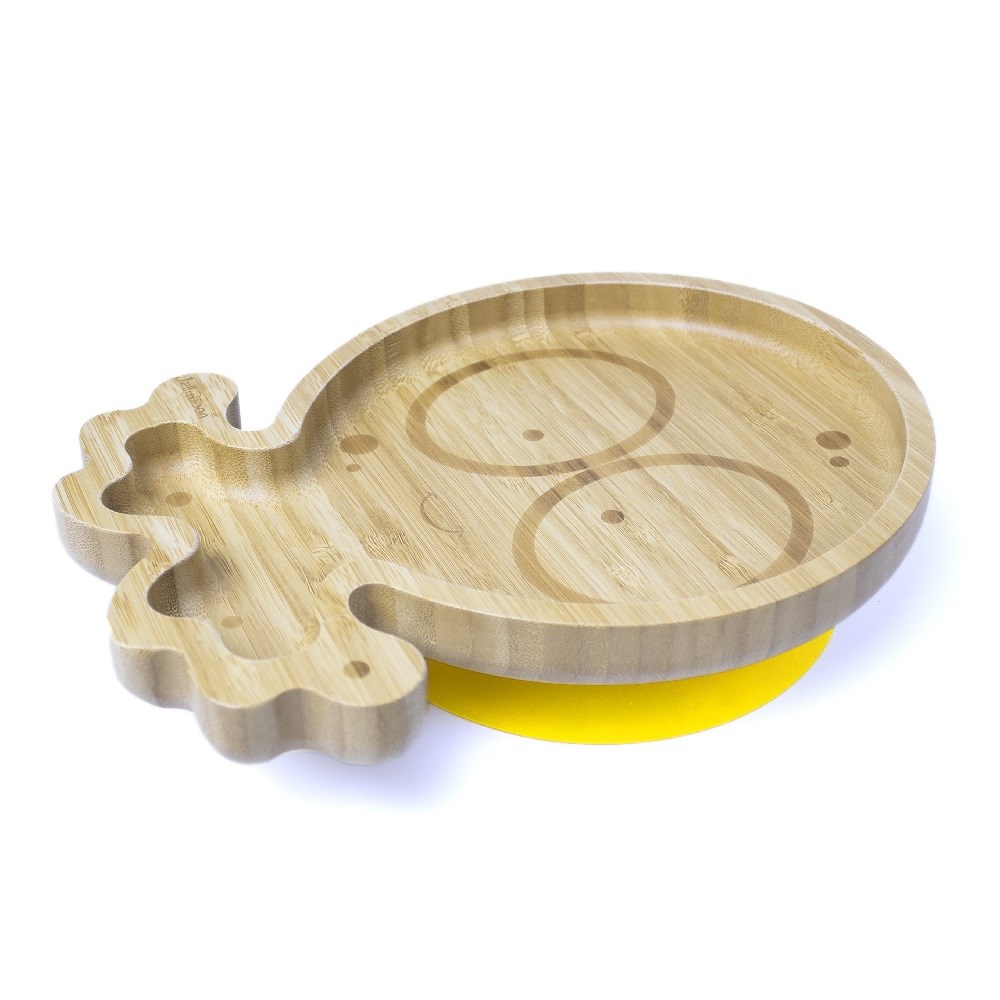 Jellyboon Bambu Ahtapot Vakumlu Tabak - Sarı 