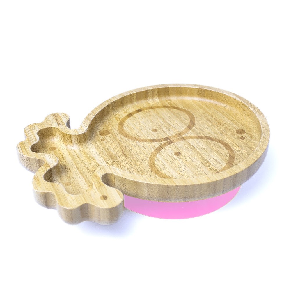 Jellyboon Bambu Ahtapot Vakumlu Tabak - Pembe 