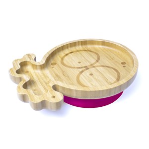 Jellyboon Bambu Ahtapot Vakumlu Tabak - Kırmızı