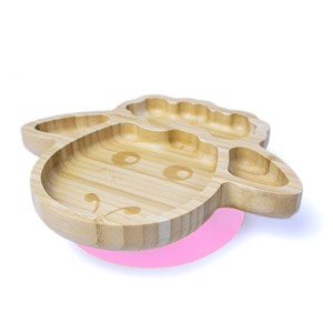 Jellyboon Bambu Kuzu Vakumlu Tabak - Pembe