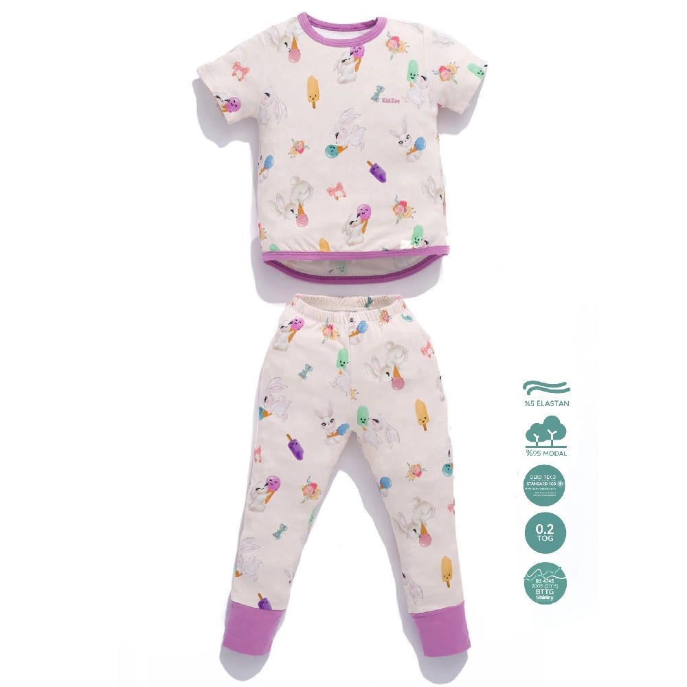 Kidzee Bonny Kısa Kollu Pijama Takımı 0.2 Tog Mor