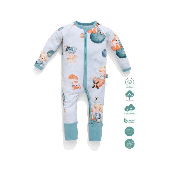 Kidzee Z Suit Little Prince Patikli Uyku Tulumu 1.0 Tog Beyaz