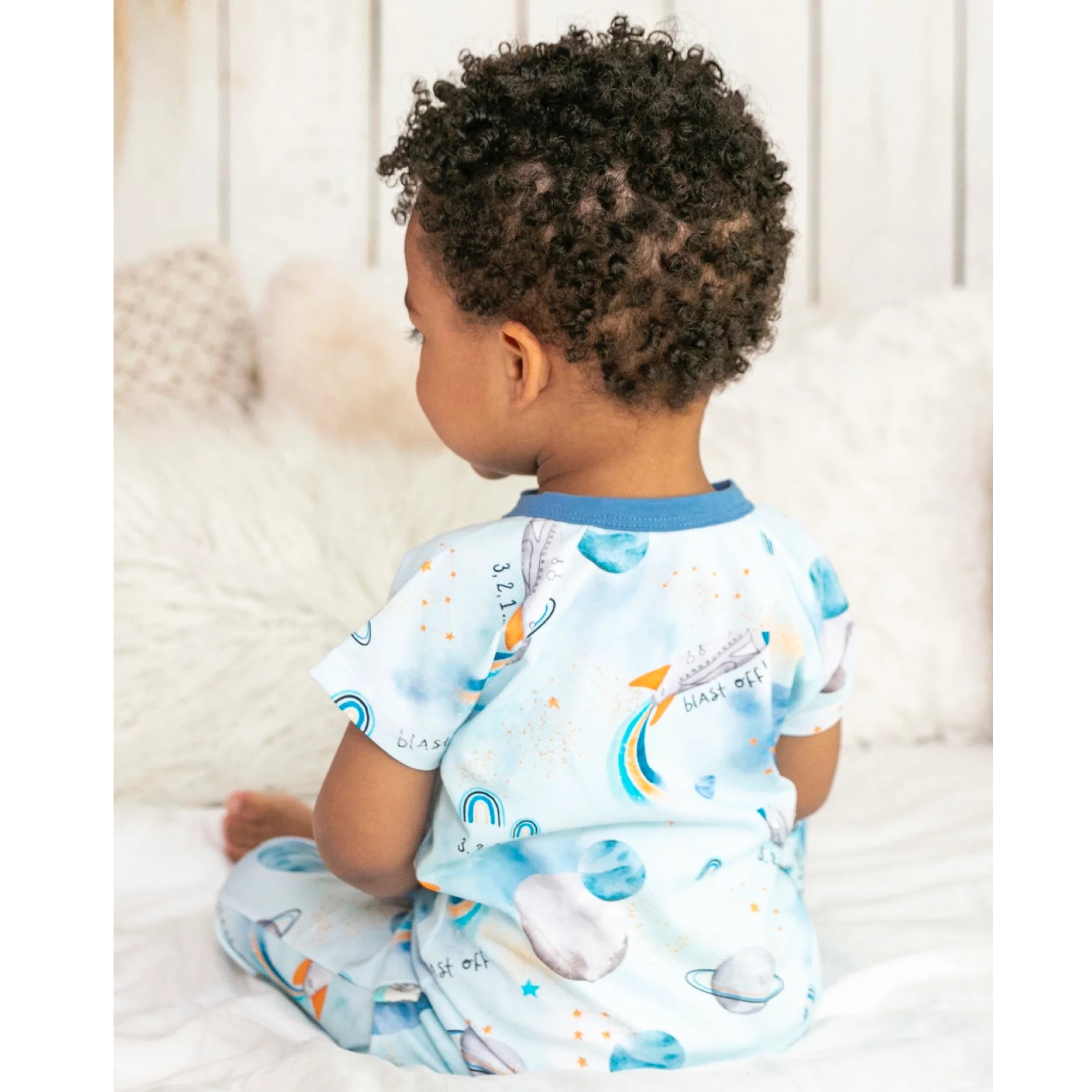 Kidzee Blast Off Zee-Suit Kısa Kollu Patikli Uzun Tulum 0.5 Tog Mavi