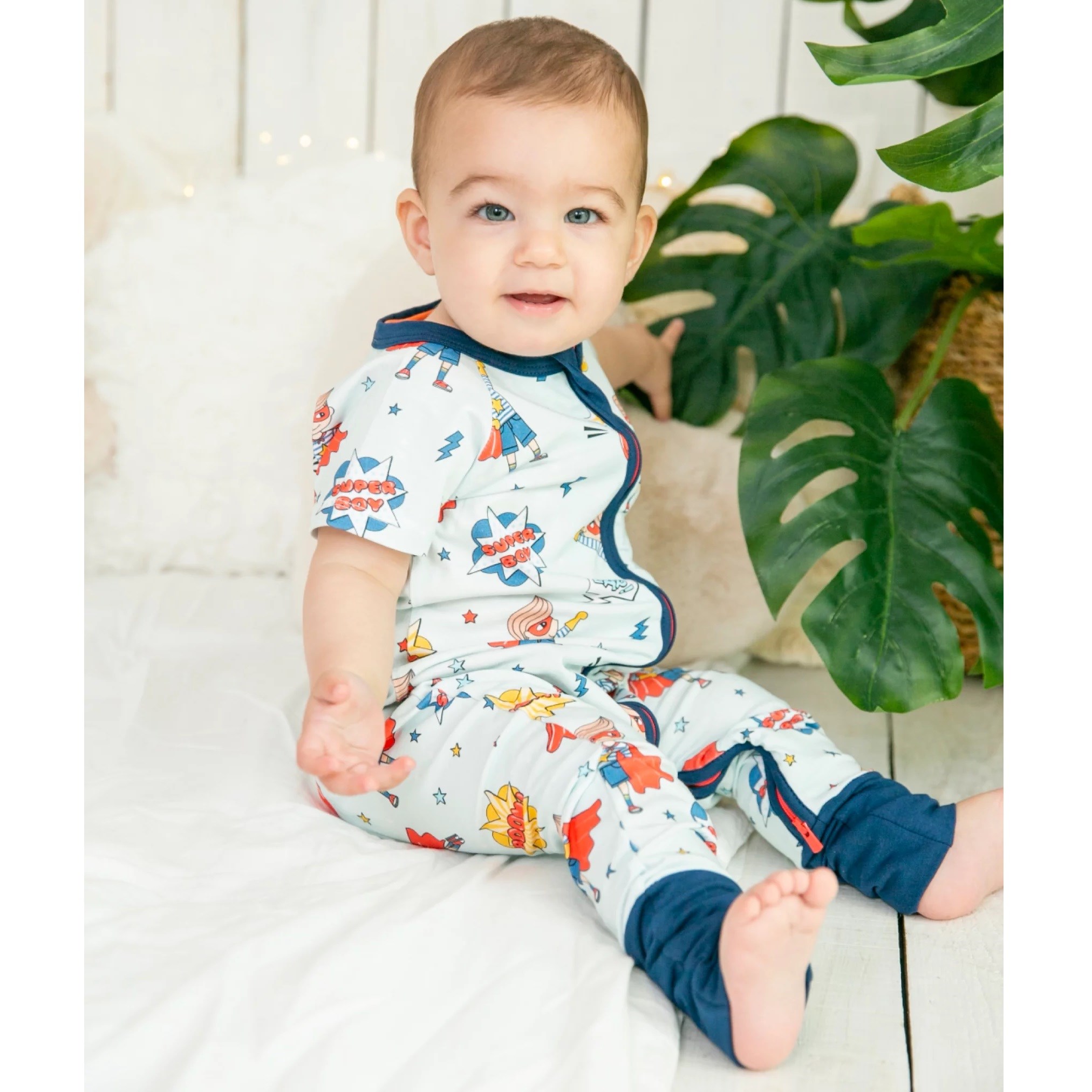 Kidzee HeroZee Zee-Suit Kısa Kollu Patikli Uzun Tulum 0.5 Tog Koyu Mavi