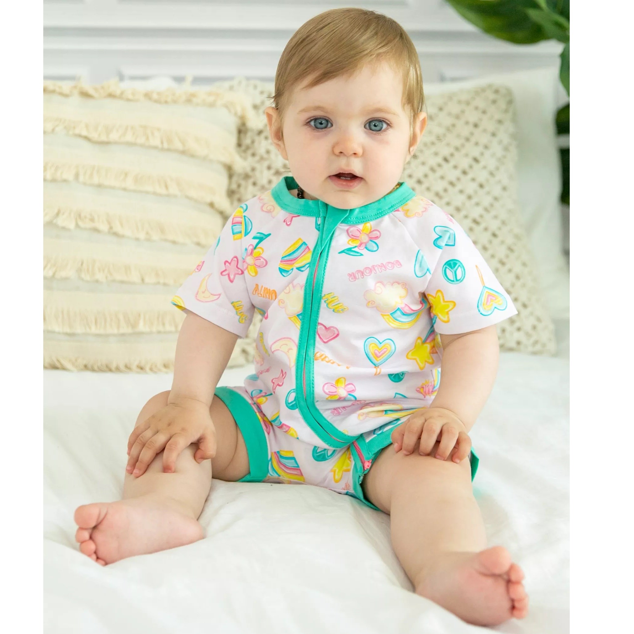 Kidzee Sugar Candy Zee-Romper Kısa Kollu Şort Tulum 0.5 Tog Yeşil