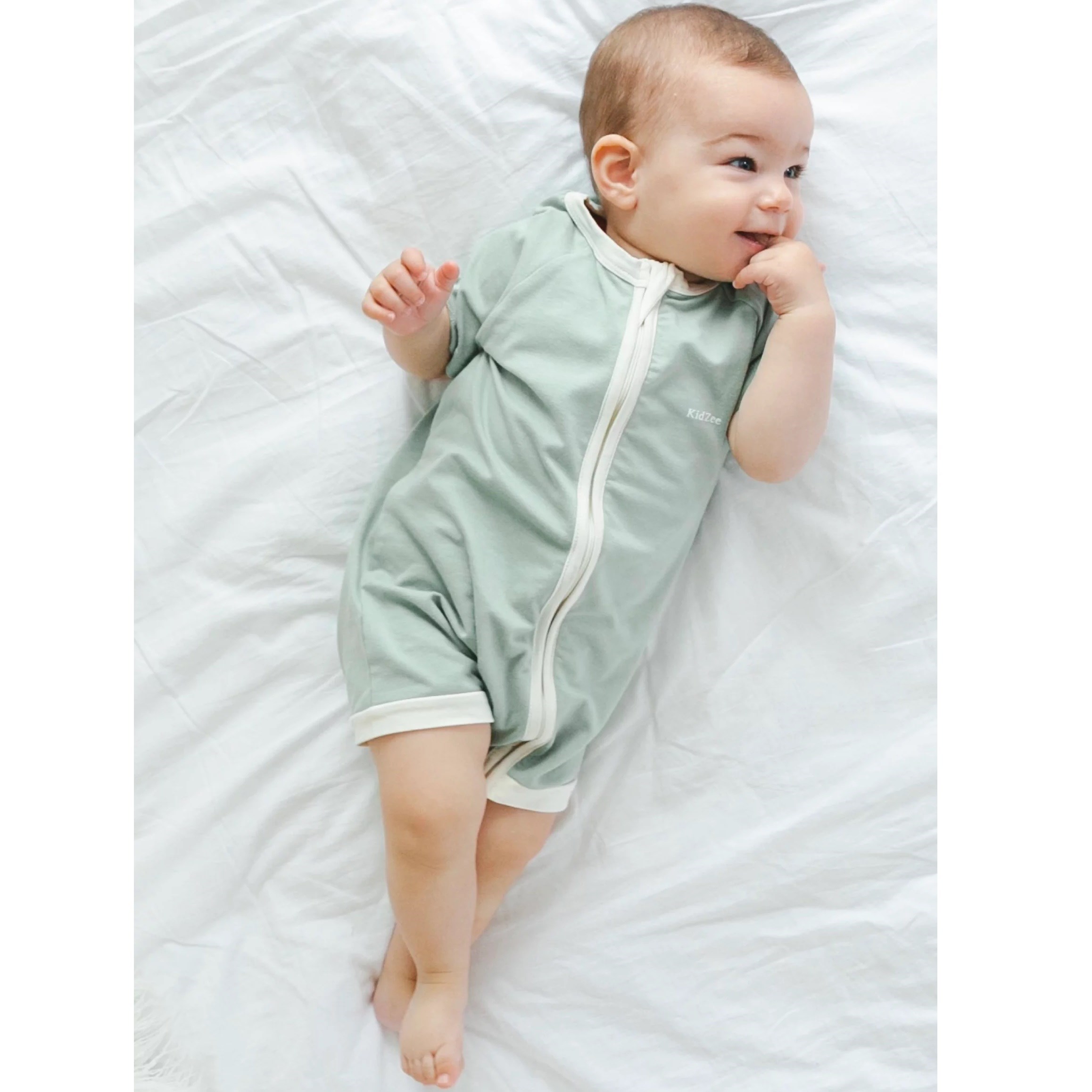 Kidzee Sage Zee-Romper Kısa Kollu Şort Tulum 0.5 Tog Yeşil