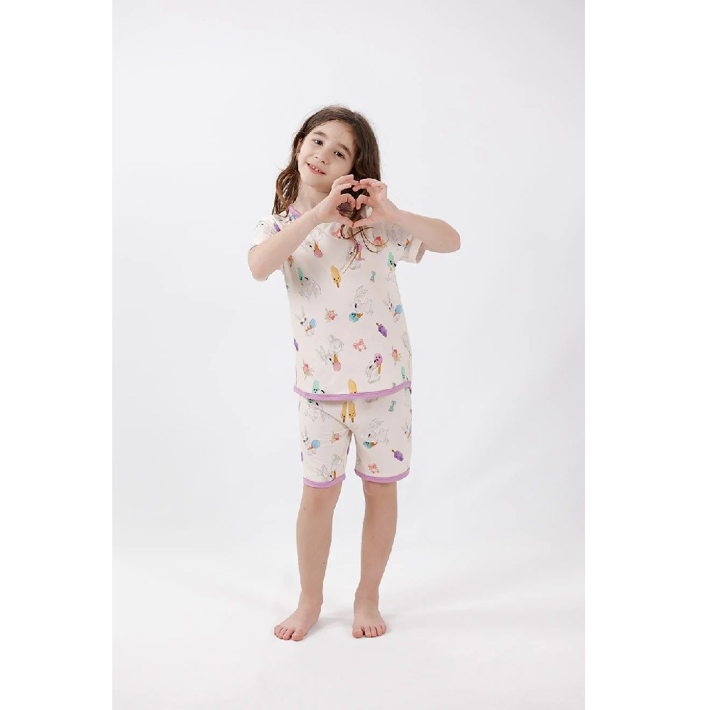 Kidzee Bonny Kısa Kollu Şortlu Pijama Takımı 0.2 Tog Mor