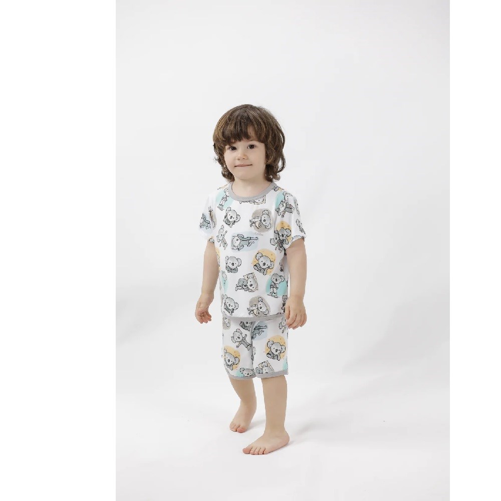 Kidzee Koala Kısa Kollu Şortlu Pijama Takımı 0.2 Tog Beyaz