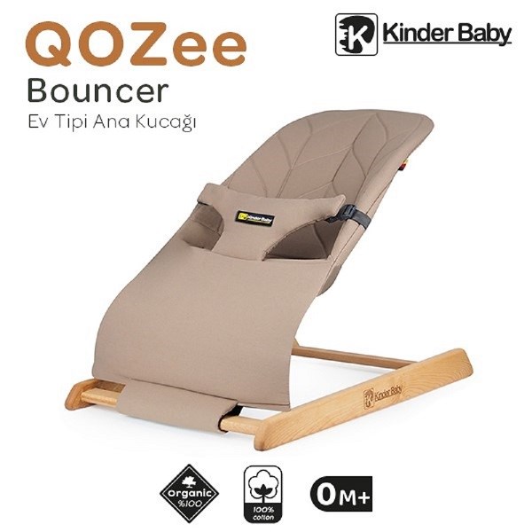 Kinder Baby Qozee Ev Tipi Ahşap Ana Kucağı Bej 