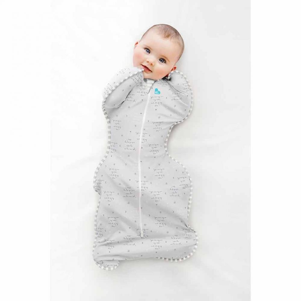 Love To Dream Swaddle Up 0.2 Tog Grey Text Gri
