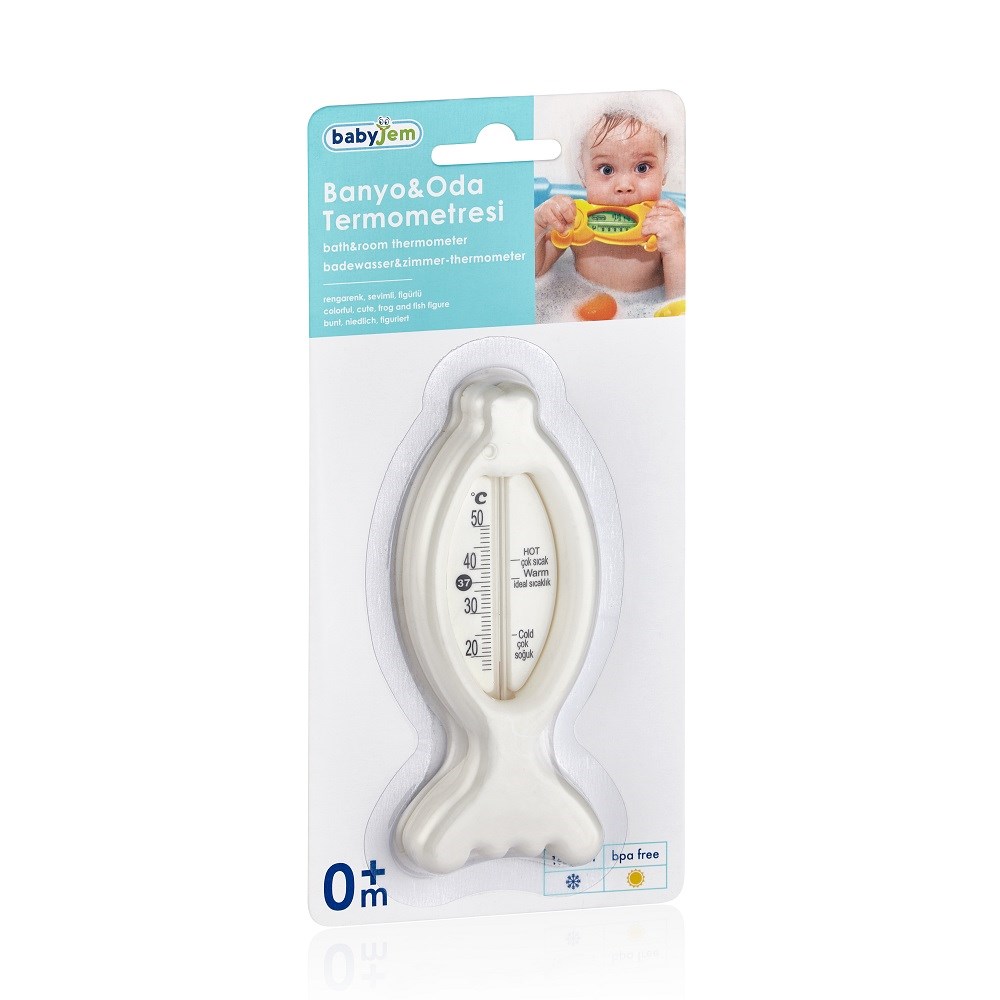 BabyJem Balık Banyo ve Oda Termometresi Beyaz 