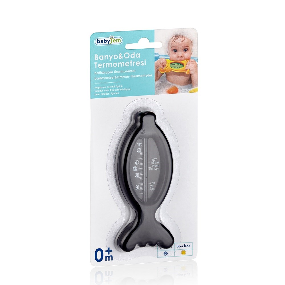 BabyJem Balık Banyo ve Oda Termometresi Siyah 