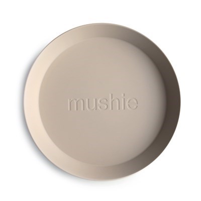 Mushie İkili Yuvarlak Yemek Tabağı - Vanilla 