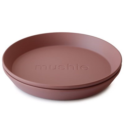 Mushie İkili Yuvarlak Yemek Tabağı - Woodchuck 