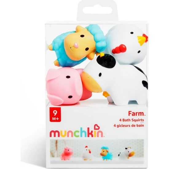 Munchkin Çiftlik Hayvanları ile Banyo Fışkırtmaları 4'lü Set 
