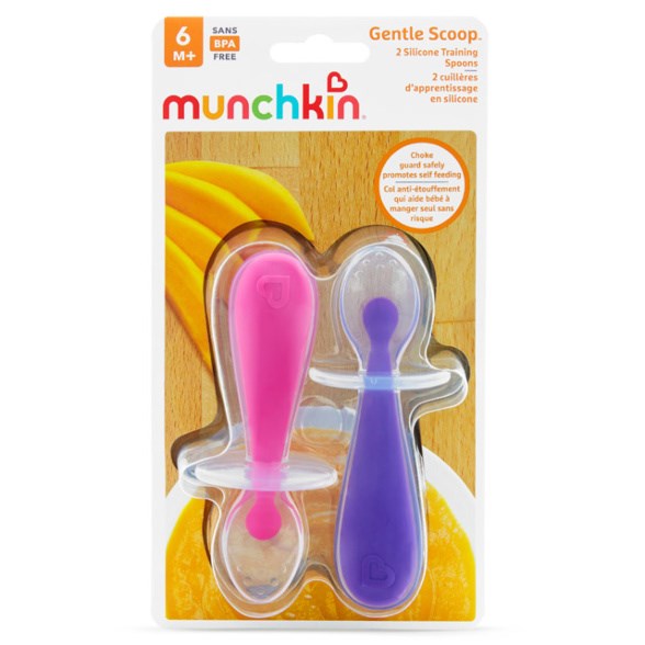 Munchkin Yumuşak Beslenme Alıştırma Kaşıkları 6 ay+ Mor-Pembe 