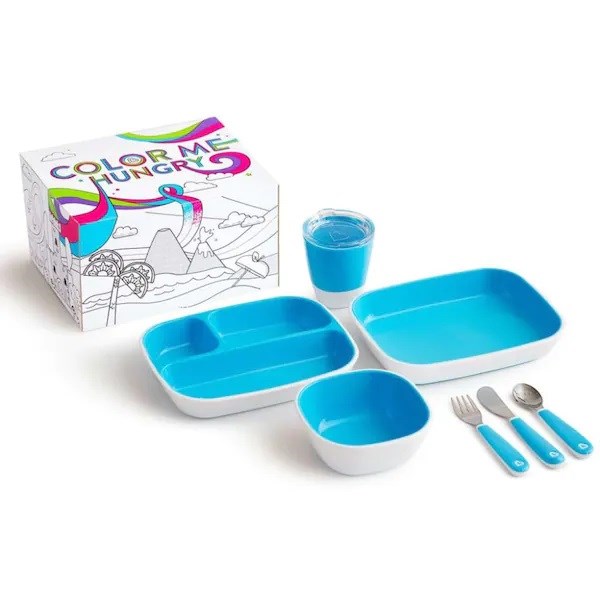 Munckin Splash! 5'li Bebek Beslenme Takımı Mavi 