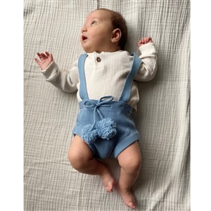 Mama Yoyo Askılı Ponponlu Triko Şort