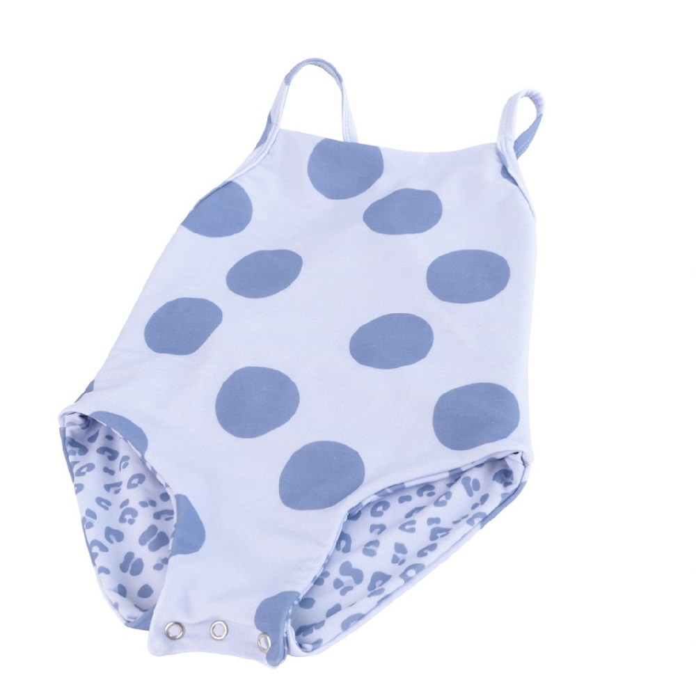 Mama Yoyo Çift Taraflı Kız Çocuk Mayo Lila Leopar Mor