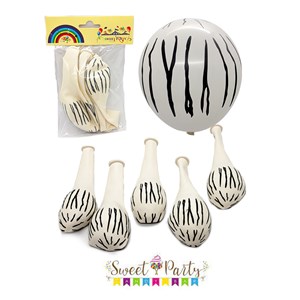 Mumay Zebra Baskılı Balon 5'li