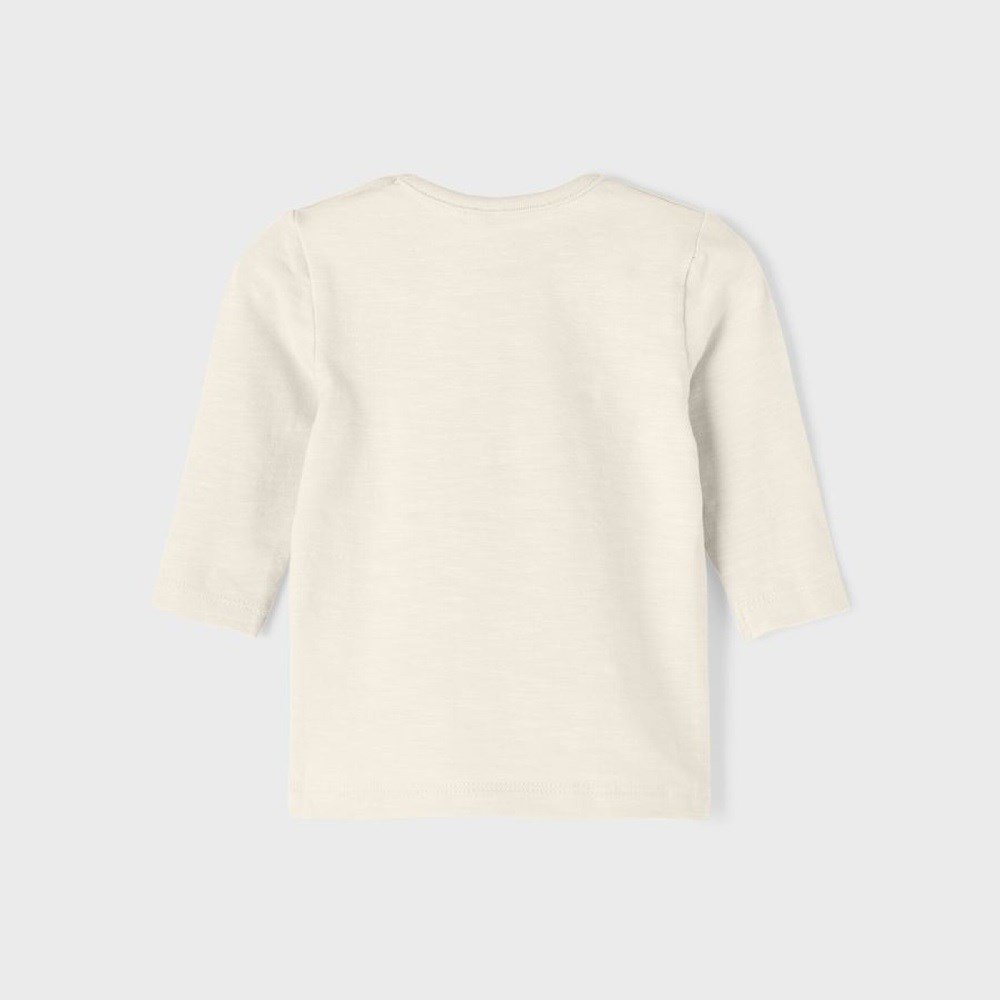 Name It Mevsimlik Erkek Bebek Uzun Kollu Organik Pamuklu T-shirt Krem