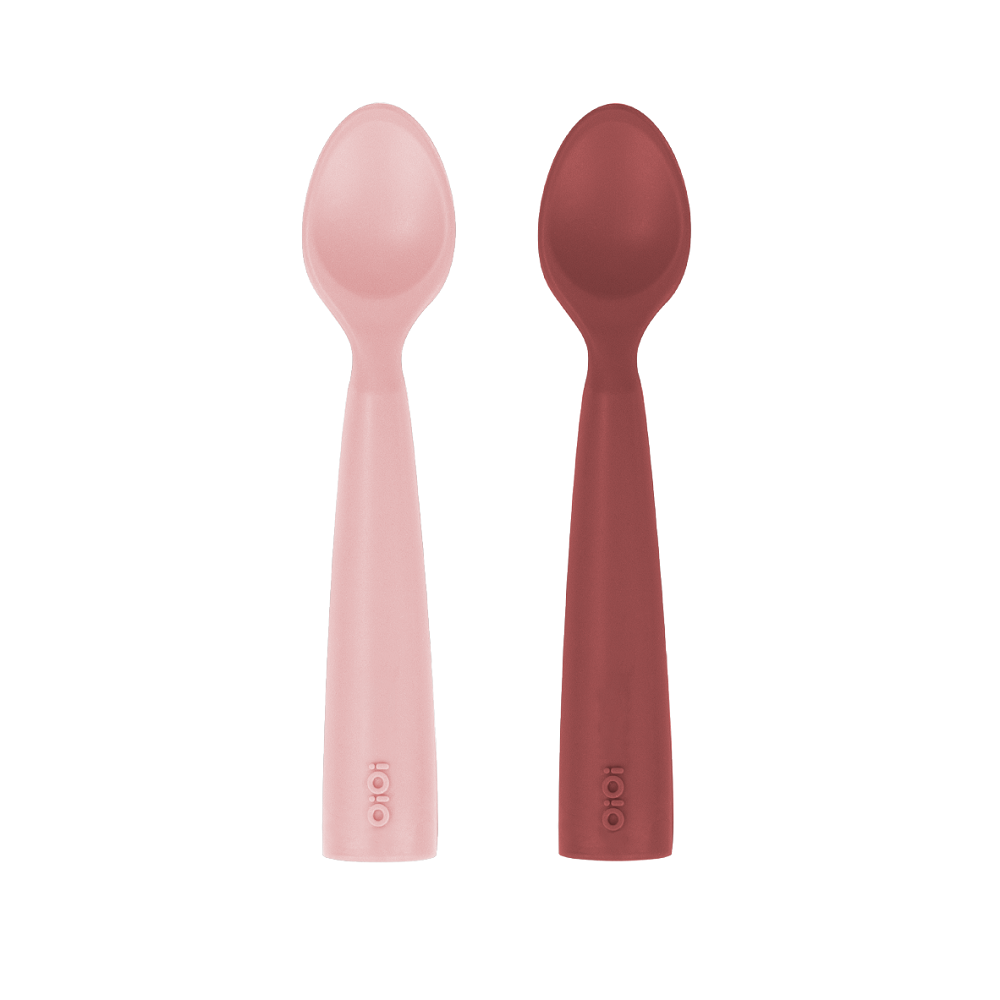 OiOi Silikon Mama Kaşığı Nam Nam 2'li Pinky Pink / Velvet Rose 