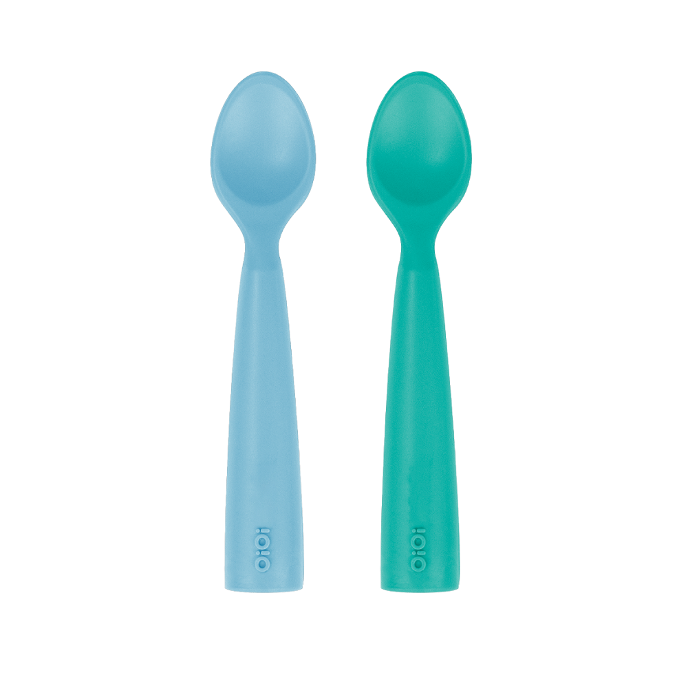 OiOi Silikon Mama Kaşığı Nam Nam 2'li Mineral Blue / Aqua Green 