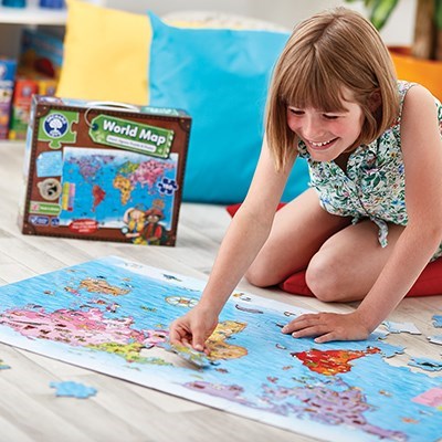 Orchard World Map Puzzle ve Poster 5-10 Yaş + Orjinal