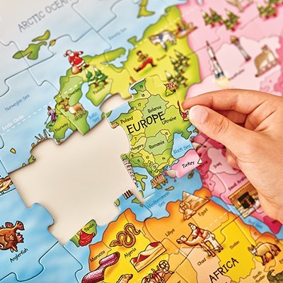 Orchard World Map Puzzle ve Poster 5-10 Yaş + Orjinal