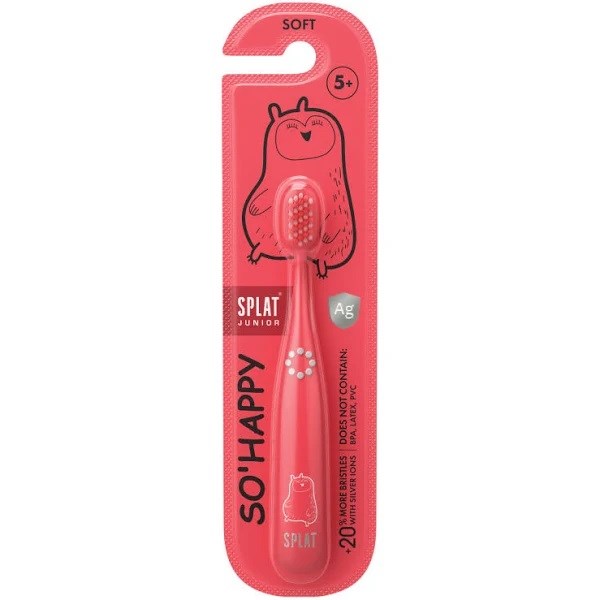 Splat So Happy Antibakteriyel Yumuşak Çocuk Diş Fırçası Pembe 4 Yaş +