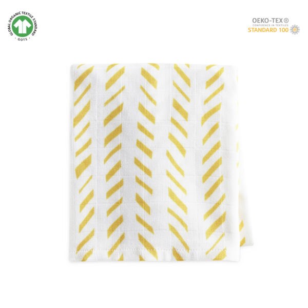 Zuppers Müslin 4 Katlı Örtü Battaniye Balıksırtı 80x120 cm Sarı