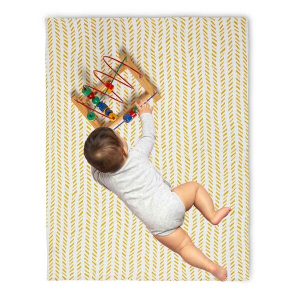 Zuppers Müslin 4 Katlı Örtü Battaniye Balıksırtı 80x120 cm Sarı
