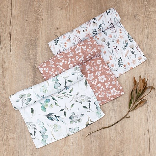 Tarkito Organic Floral 3'lü Müslin Set Kahverengi 