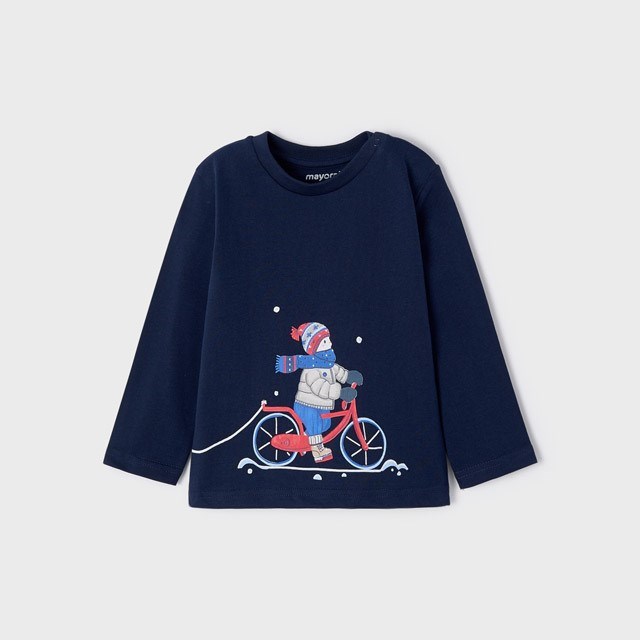 Mayoral Kışlık Erkek Bebek Uzun Kol T-shirt Koyu Mavi