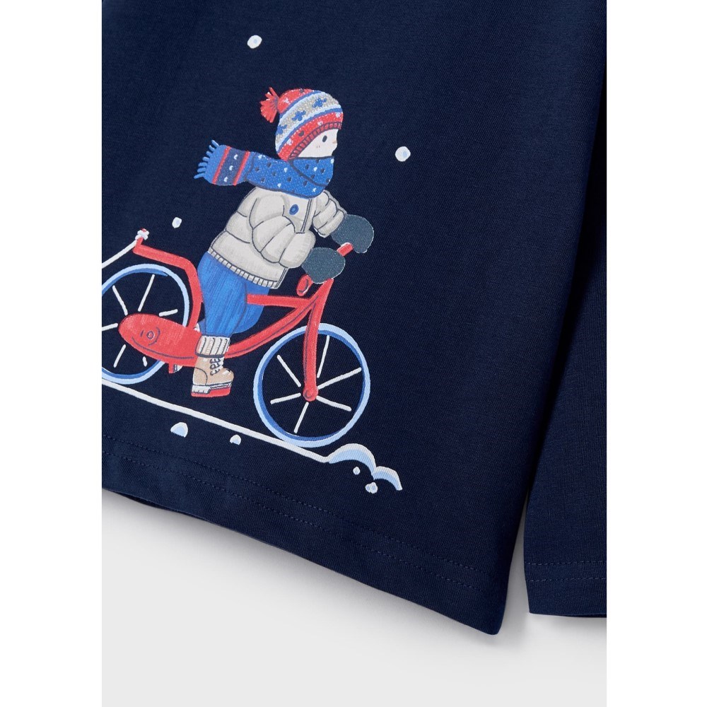Mayoral Kışlık Erkek Bebek Uzun Kol T-shirt Koyu Mavi