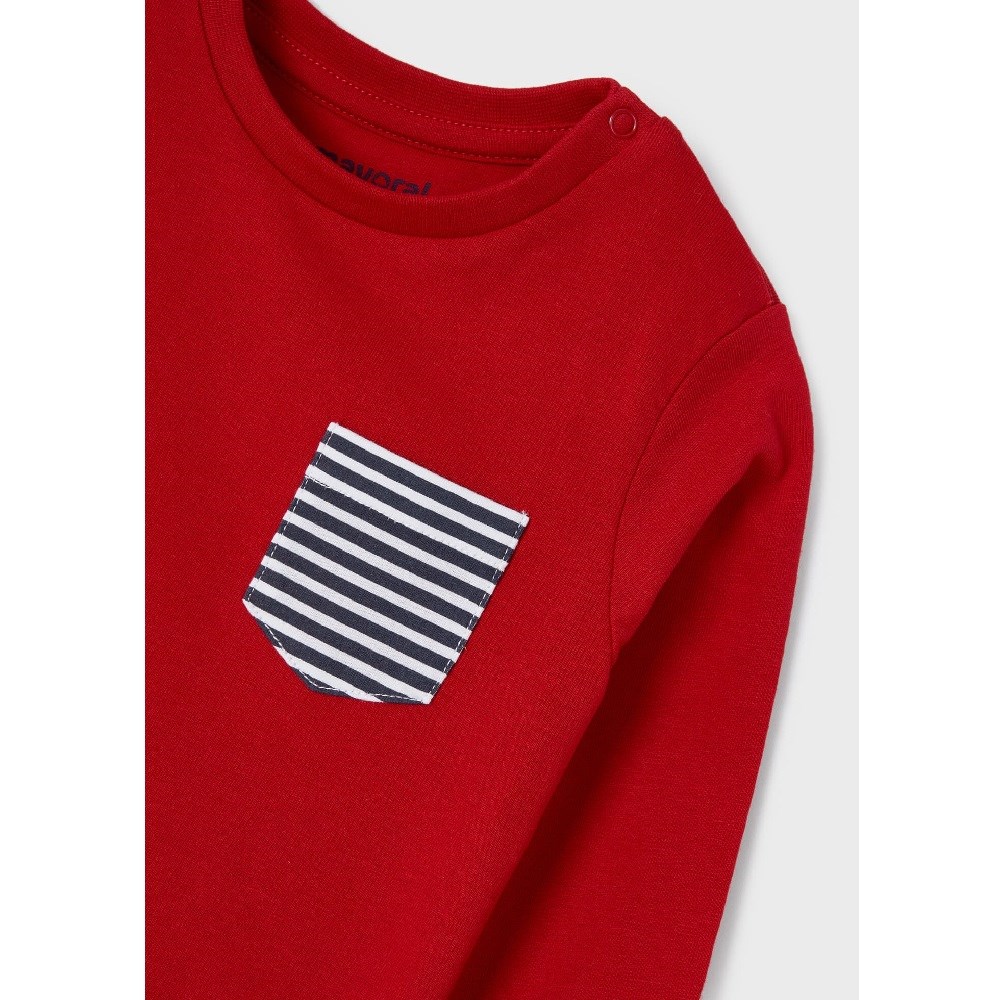Mayoral Kışlık Erkek Bebek Uzun Kol T-shirt 2'li Set Kırmızı